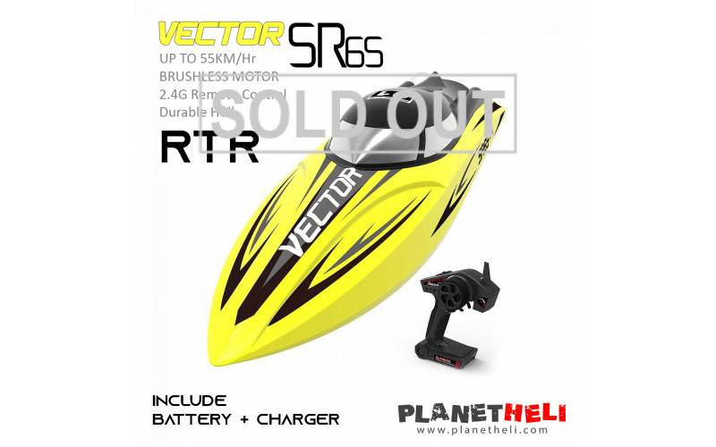 Volantex Vector SR65 65cm 55km/h Brushless High Speed ​​RC Boat - Yellow (RTR)
